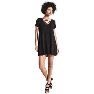 Z Supply The Crisscross Tee Dress in Black